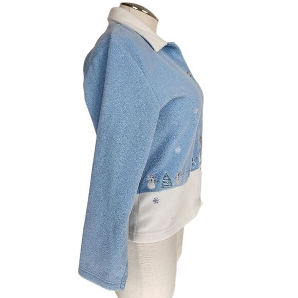 C.B. Casual Christmas snowman button up fleece Size medium - Picture 4 of 6